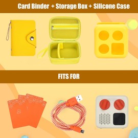 YouKnow - Funda rígida y funda de silicona para mini reproductor Yoto, accesorio de música de audio para niños con soporte para tarjetas para hasta 20 tarjetas (amarillo)