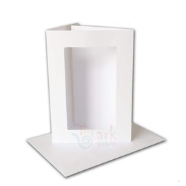 Pack of 5 White 4" x 6" Card Blanks and Envelopes, with rectangular Aperture. GER46-5