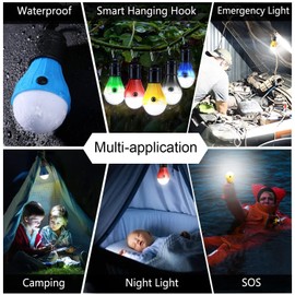 LED Camping Lantern 5Pack,Portable Camping Lights 4Lighting Modes with Clip Hook