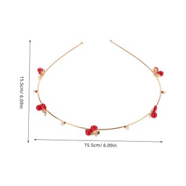 Healeved 2Pcs Cherry Strawberry Hair Accessories Headbands for Women Cute and Durable Fruit Hair for Parties Photoshoots and Everyday Style