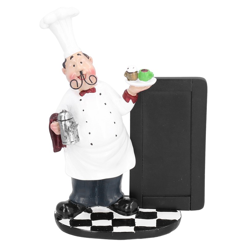 Resin Mustache Chef Figurine Fashion Small Ornaments Message Board Food