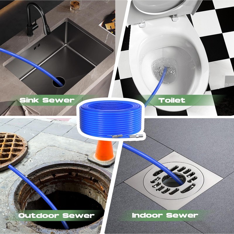 Sewer Jetter Kit for Pressure Washer 50FT, 5800 PSI Water