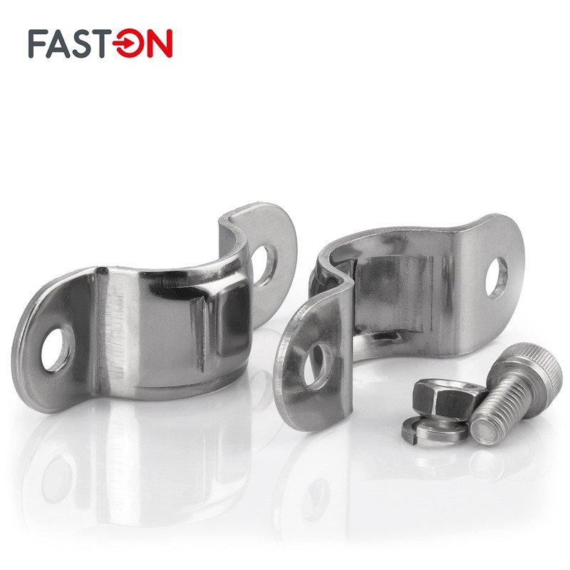FASTON® Double clamp, single 25 mm stainless steel A2 V2A