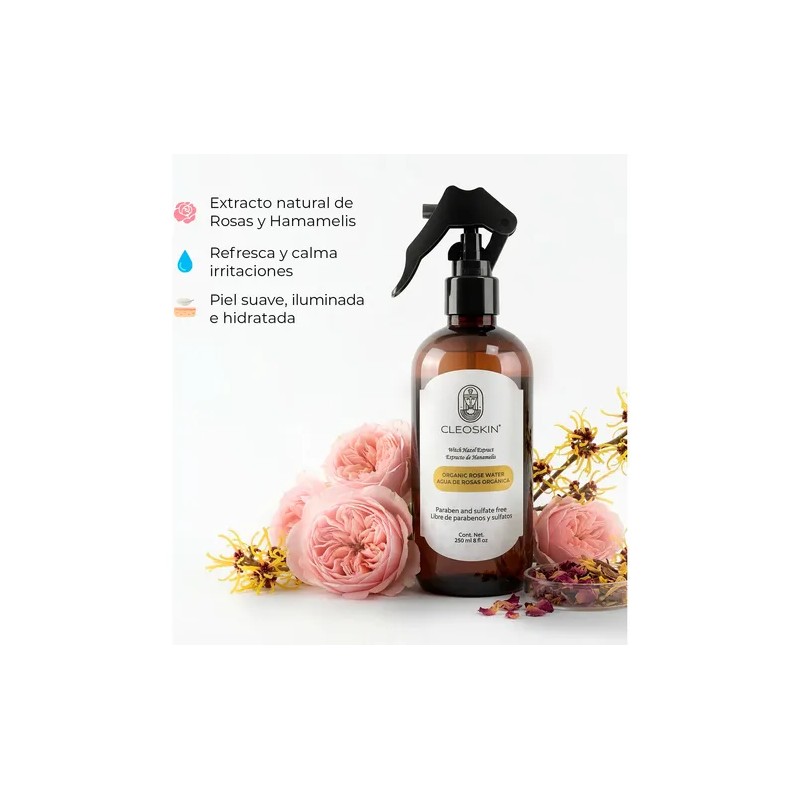 Tónico Facial De Agua De Rosas Con Hamamelis Cleoskin