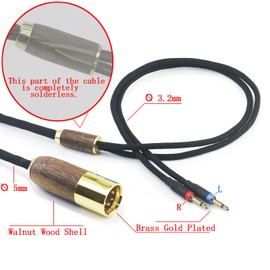 4 Pin XLR Balanced Cable 6N OCC Copper Silver Plated Cable Walnut Wood Shell Compatible with Monolith M1060, M1060C, M565, M565, for AudioQuest NightHawk Headphones (2x2.5mm Version)