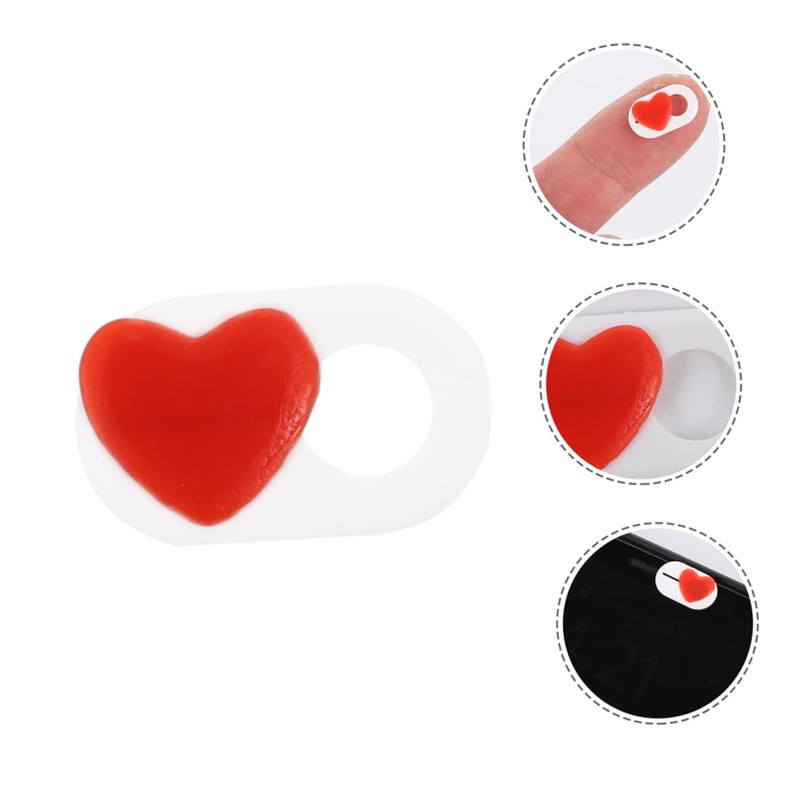 Operitacx 4PCS Heart Webcam Cover Slider Laptop Camera Privacy Lens