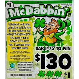 2 Bags of McDabbin $130 Bingo Pull Tab Event Game, All Tickets Playable