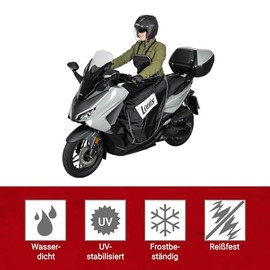Louis Evo Universal Weather Protection, Leg Protection Scooter / Tarpaulin for Scooters, Up to 60 km/h, Scooter Cover, Waterproof, Thick Lined, Reflective Logo, Neck and Belly Strap