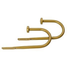 Meriville Set of 2 Decorative Gold End Cap Window Curtain Holdbacks for Draperies, 9" Wide