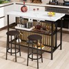 AWQM Kitchen Island with Seating & Storage Shelf, Modern Bar