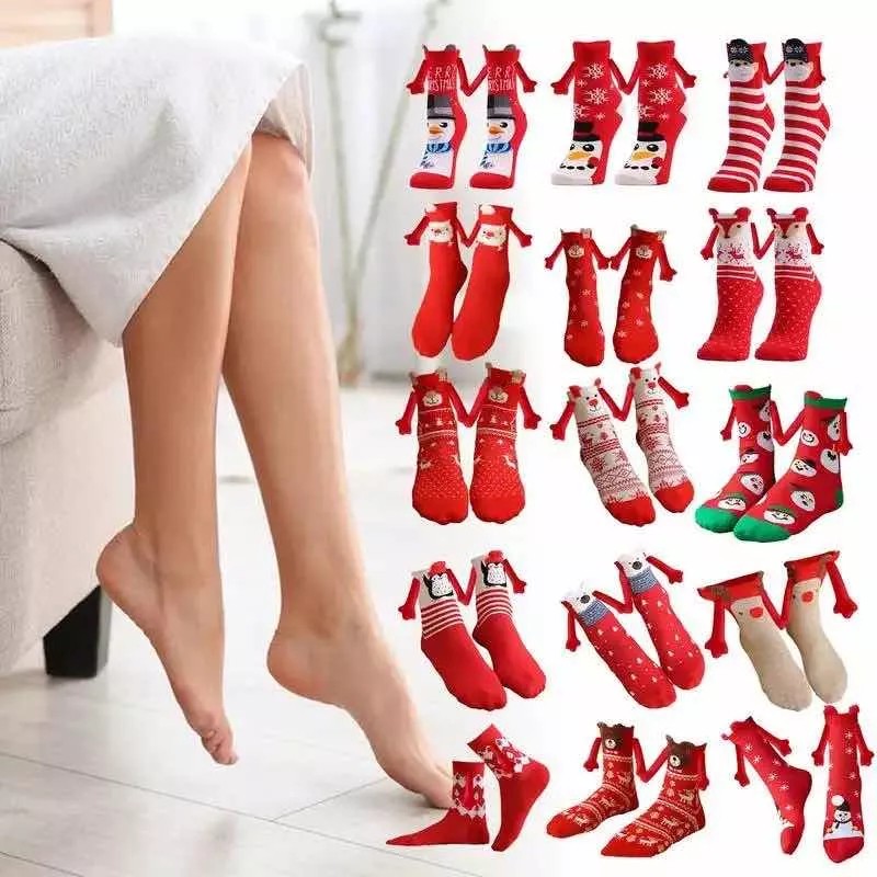 PMX Calcetines Navidad Con Imán Para Manitas, Calcetas Reno Imán