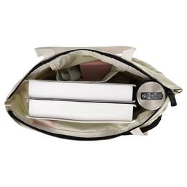 Foldable Nylon Tote Bag Lightweight Large Capacity Foldable Storage Shoulder Bag for Women Men, Solid Beige