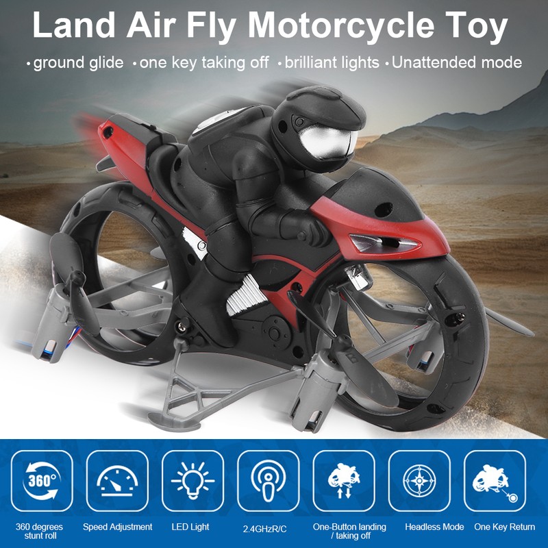 Stunt Motorcycle Toys 2 In 1 Land Air Fly Motorcycle