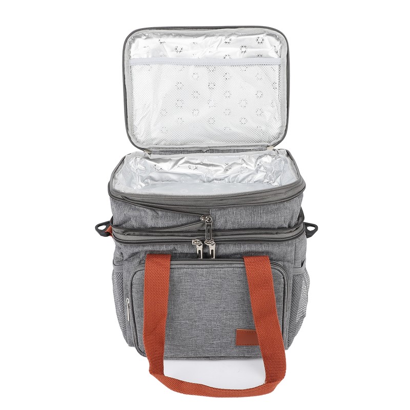 Insulated Lunch Bag 2 Layer Leakproof 14L Large Capacity Handheld