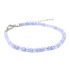 Generisch Blue Grey Natural Gemstone Chalcedony Anklet with 4mm Balls