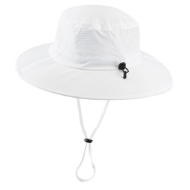 Magracy Unisex UPF 50+ Wide Brim Sun Hat Foldable Quick-Dry Safari Hat Adjustable Bucket Hat for Fishing Hiking Trekking White