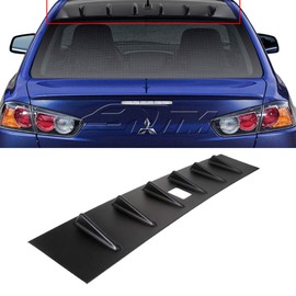 ECCPP ABS Spoiler Wing Unpainted Rear Window Top Roof Spoiler Matte Black Exterior Accessories for Mitsubishi Lancer 2.4L 4-Door GT Sedan