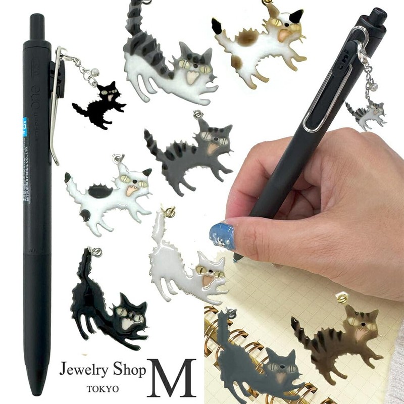 miwaki sya-pen01 Ballpoint Pen, Gel Ink, Black, Sharing, Cat Accessory,