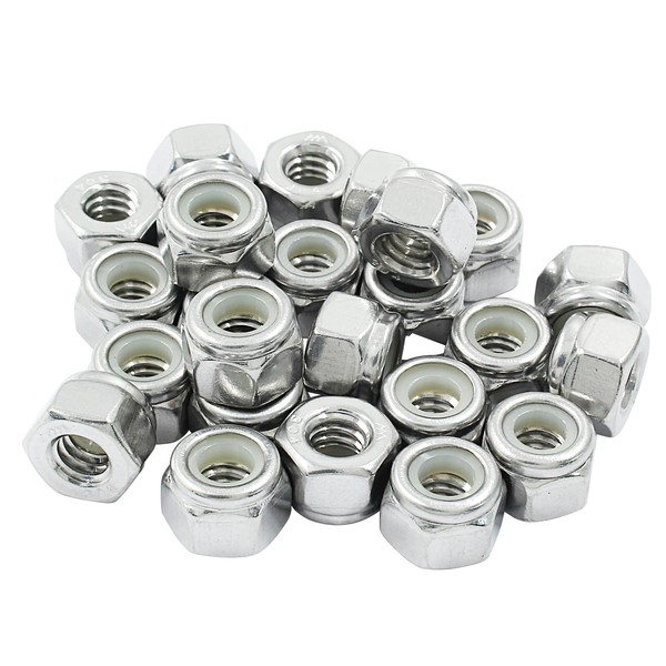 LifCratms 30 Pcs 1/4-20 Nylon Insert Hex Locknuts 304 Stainless