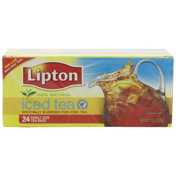 Lipton Family Size Black Tea Bags, 24Count (Pack of 6)