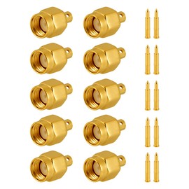 Vecys SMA Male Soldering Connector for RG405 .086 Inch Semi-Rigid RF Coaxial Cable Pack of 10