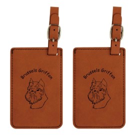 Unbranded L2005 Brussels Griffon Head Luggage Tags 2Pk FREE SHIPPING 20 Breeds Available