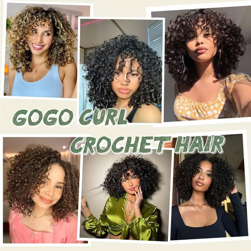 7 Packs Curly Crochet Hair for Black Women GOGO Curl