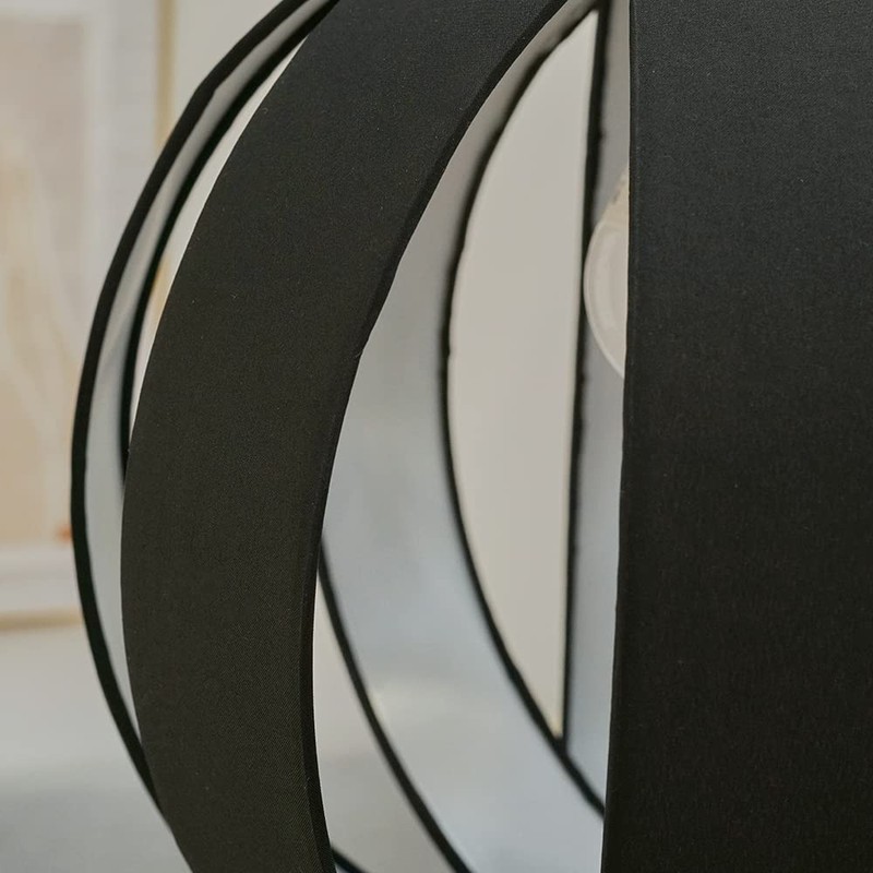 MiniSun Modern Black Fabric Cocoon Globe Style Ceiling Pendant Light