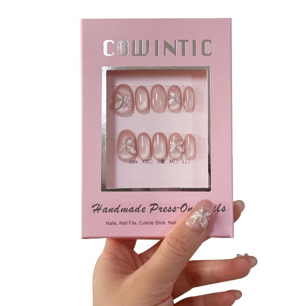 Handmade Press on Nails - Medium Pointed Almond Shape, Fake