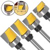 Gasea 4pcs 1/4" Shank Flush Trim Hinge Mortise Template Cleaning