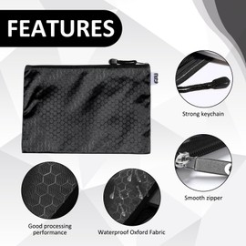 Pack of 8 banking bags, 24 x 17 cm, waterproof wallet, bank folder, money bag with zip, A5, document bag, cash storage, for household, business, school