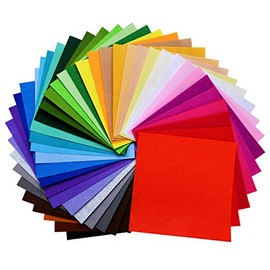 Felt Fabric Sheets 40-Pack 15x15cm Assorted Colors 1mm Thick Polyester Craft Material for Sewing, DIY, Decorations, School Projects