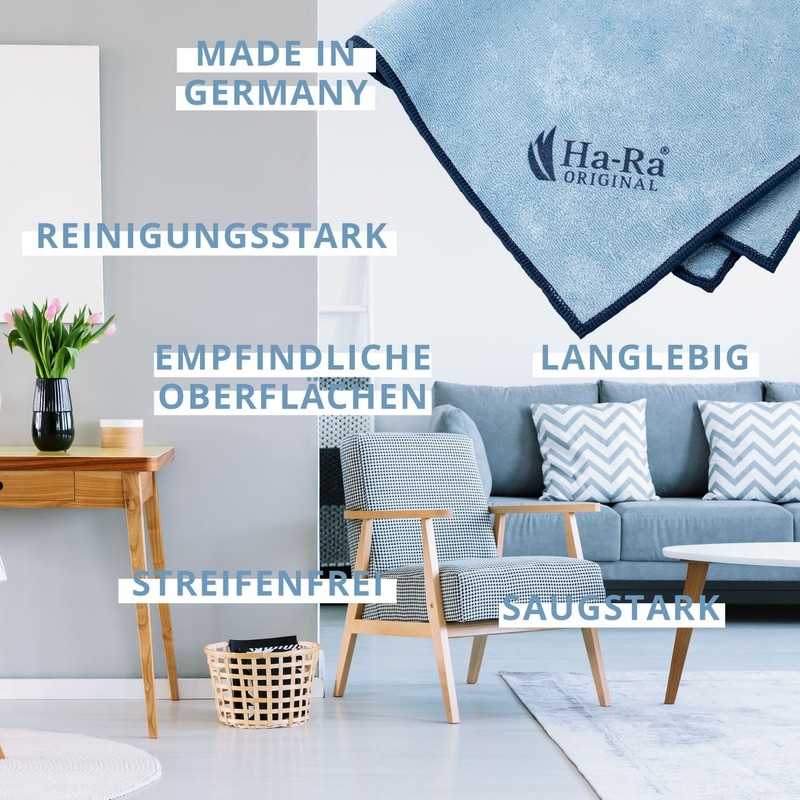 Ha-Ra Cleaning Cloth 'Star' Blue with Red Rim