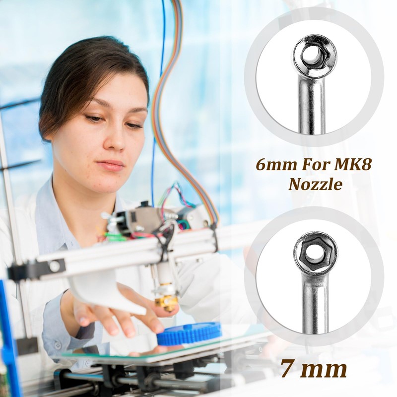 Zhehao 16 Pieces 3D Printer Nozzle Wrench Cleaning Kit,10 Nozzle