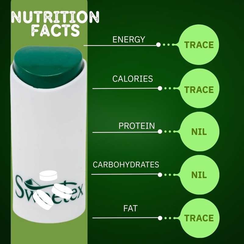 Sweetex Sugar Free, Calorie Free Sweetener Tablets, Convenient Pocket Size