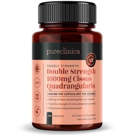 Pureclinica Double Strength Cissus Quadrangularis 1000mg x 180 Veggie Capsules -Up to 6 Months Supply