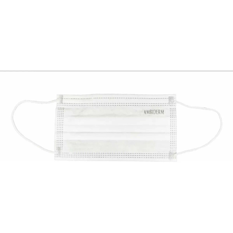 Cubre Bocas 3 Pliegos Ambiderm Blanco Caja C/50