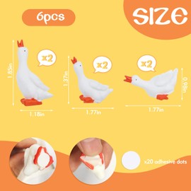 UYUOO Set of 6 Mini Goose Car Dashboard Accessories, Desk Goose Car Accessories for Women Interior, Cute Desktop Goose for Car Home Desk Gifts