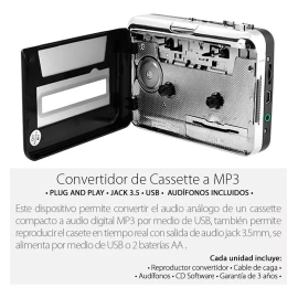 Ezcap Reproductor Y Convertidor De Cassette A Mp3 Audio Digital