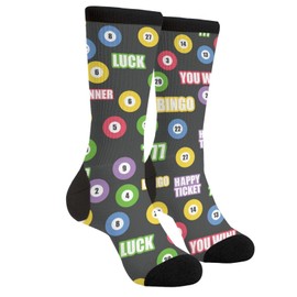 Sigouyinei Lottery Game Bingo Balls Casual Funny Funky Novelty Socks For Men Women