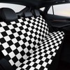 White Black Square Checkered Flag Car Rear Seat Covers Universal