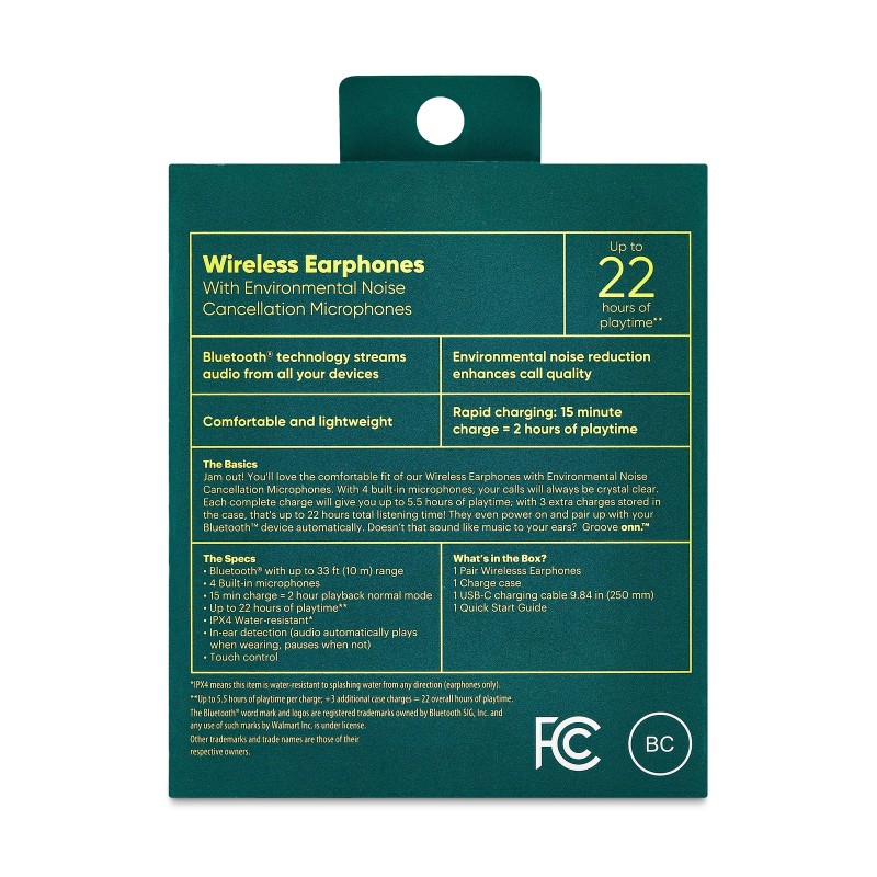 ONN True Wireless Earbuds Gen3, White, Latest Model