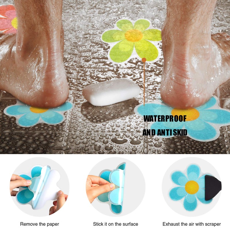 Secopad Original Bathtub Stickers Non-Slip, Safety Shower Treads Adhesive Bright