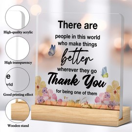 Thank You Gifts for Women, Appreciation Gifts, Thank You Gifts for Coworkers, Nurses, Teachers, Staff Appreciation Gifts 4 x 4 Inches Acrylic