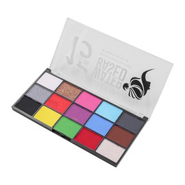 ANCLLO Face Colours Children's Make-Up Set 15 Colours Face Paint Makeup Palette with 4 Brushes and 40 Tattoo Templates