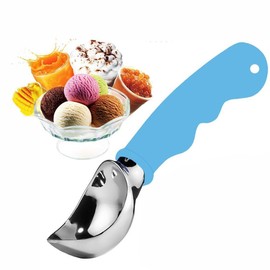 Cisixin Ice Cream Scoop, Ice Cream Spoon with Non-Slip Rubber Handle (Blue)
