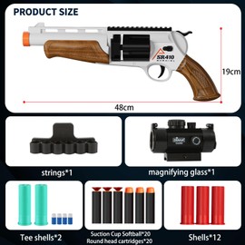 Toy gun, revolver, children's outdoor CS soft bullet toy rifle, Safety foam blasting outdoor indoor adventure, wood grain design