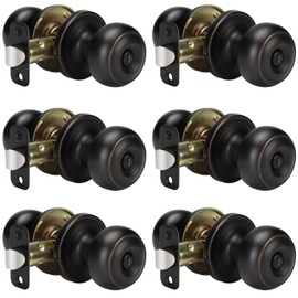 Goldenwarm Oil-Rubbed Bronze Interior Door Knobs, Interior Door Knobs Bedroom, Bronze Door Knob Privacy, Oil-Rubbed Bronze Finish Door Knob Interior, DoorKnobs Bulk(6 Pack, Oil-Rubbed Bronze)