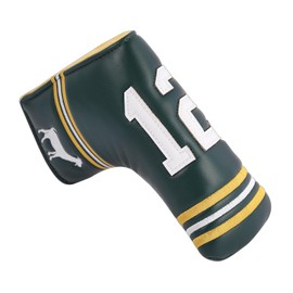 SHABIER Dark Green Golf Putter Cover with NO.12 Design Headcover for Blade Golf Putter Head Cover