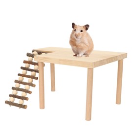 Hamster Wooden Platform Hamster Climbing Ladder Toy Cage Accessories for Guinea Pigs, Chinchillas, Gerbils, Hamsters